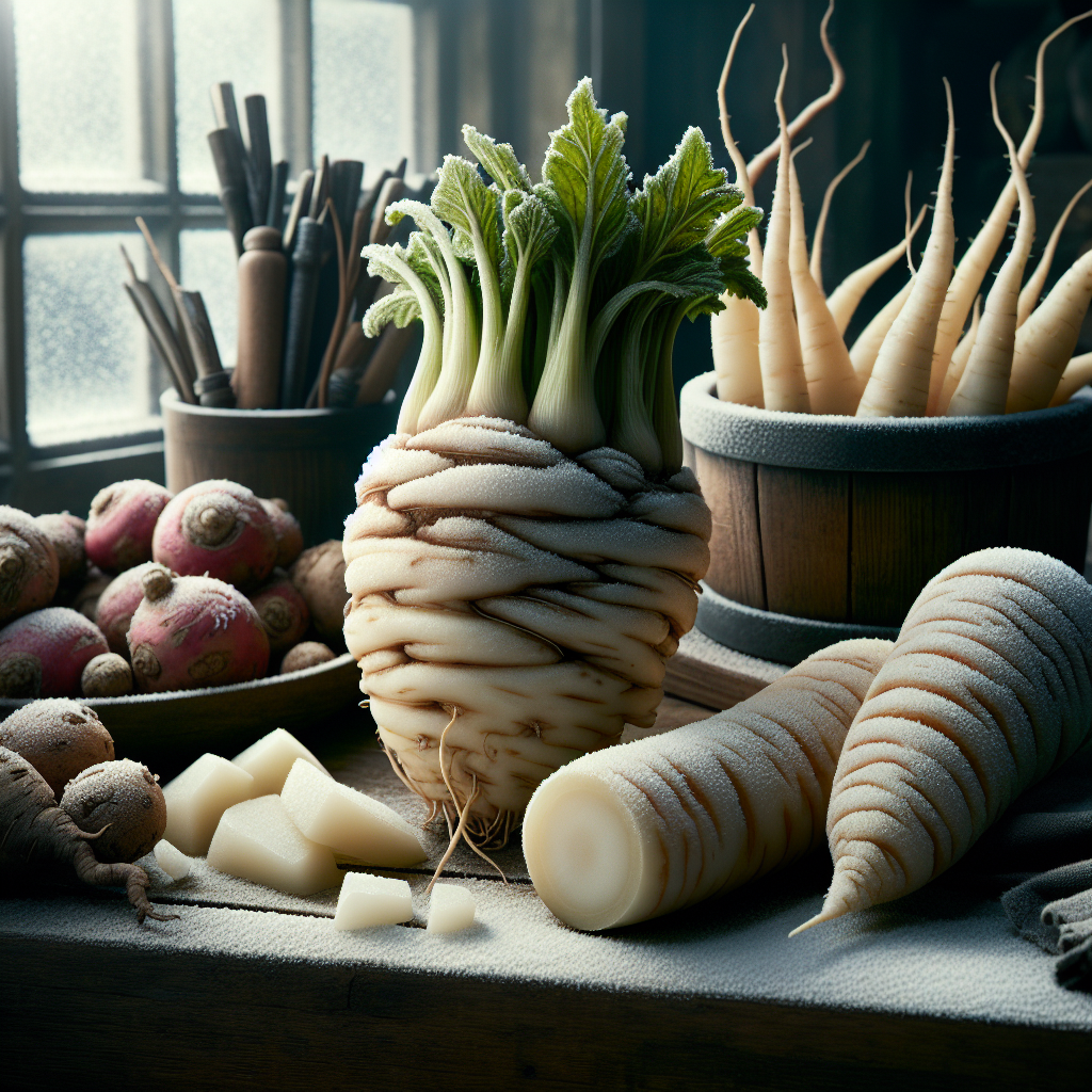 Salsifis, surgelé, cru-fruits, légumes, légumineuses et oléagineux, valeurs nutritionnelles