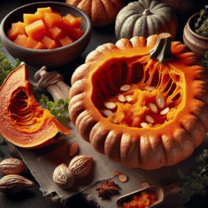 Potimarron, pulpe, cuit à l'étouffée-fruits, légumes, légumineuses et oléagineux, valeurs nutritionnelles