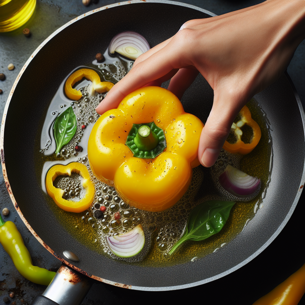 Poivron jaune, sauté/poêlé sans matière grasse-fruits, légumes, légumineuses et oléagineux, valeurs nutritionnelles