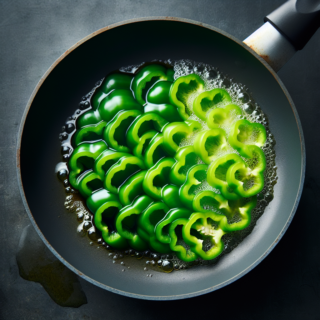 Poivron vert, sauté/poêlé sans matière grasse-fruits, légumes, légumineuses et oléagineux, valeurs nutritionnelles