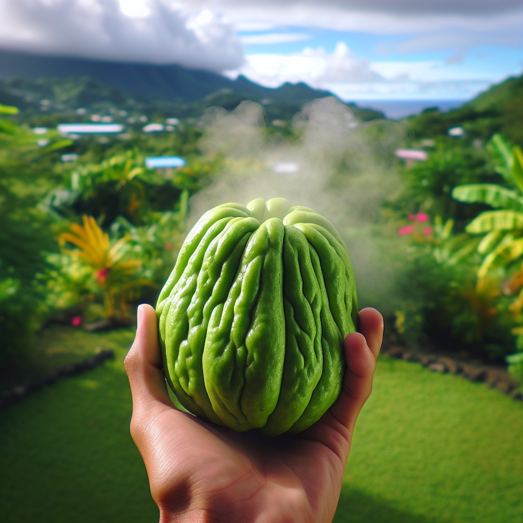 Christophine à peau verte, pulpe, cuite à la vapeur, prélevée à la Martinique-fruits, légumes, légumineuses et oléagineux, valeurs nutritionnelles
