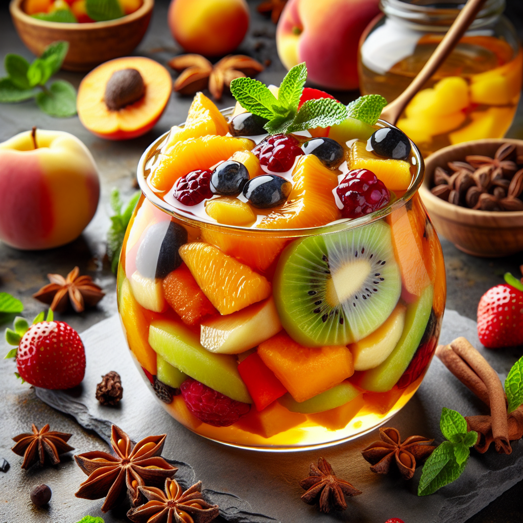 Macédoine ou cocktail ou salade de fruits, au sirop, appertisé, égoutté-fruits, légumes, légumineuses et oléagineux, valeurs nutritionnelles