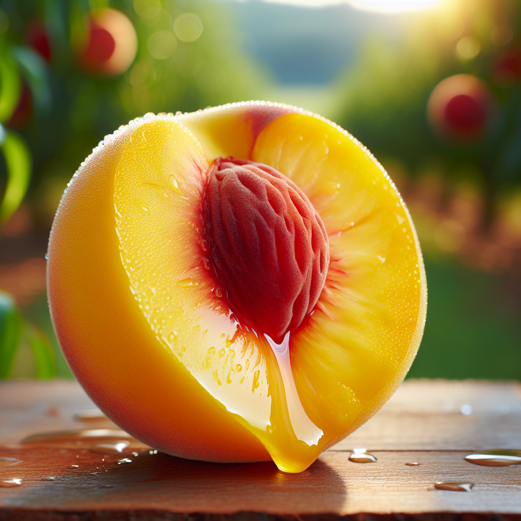 Pêche jaune, pulpe, crue-fruits, légumes, légumineuses et oléagineux, valeurs nutritionnelles