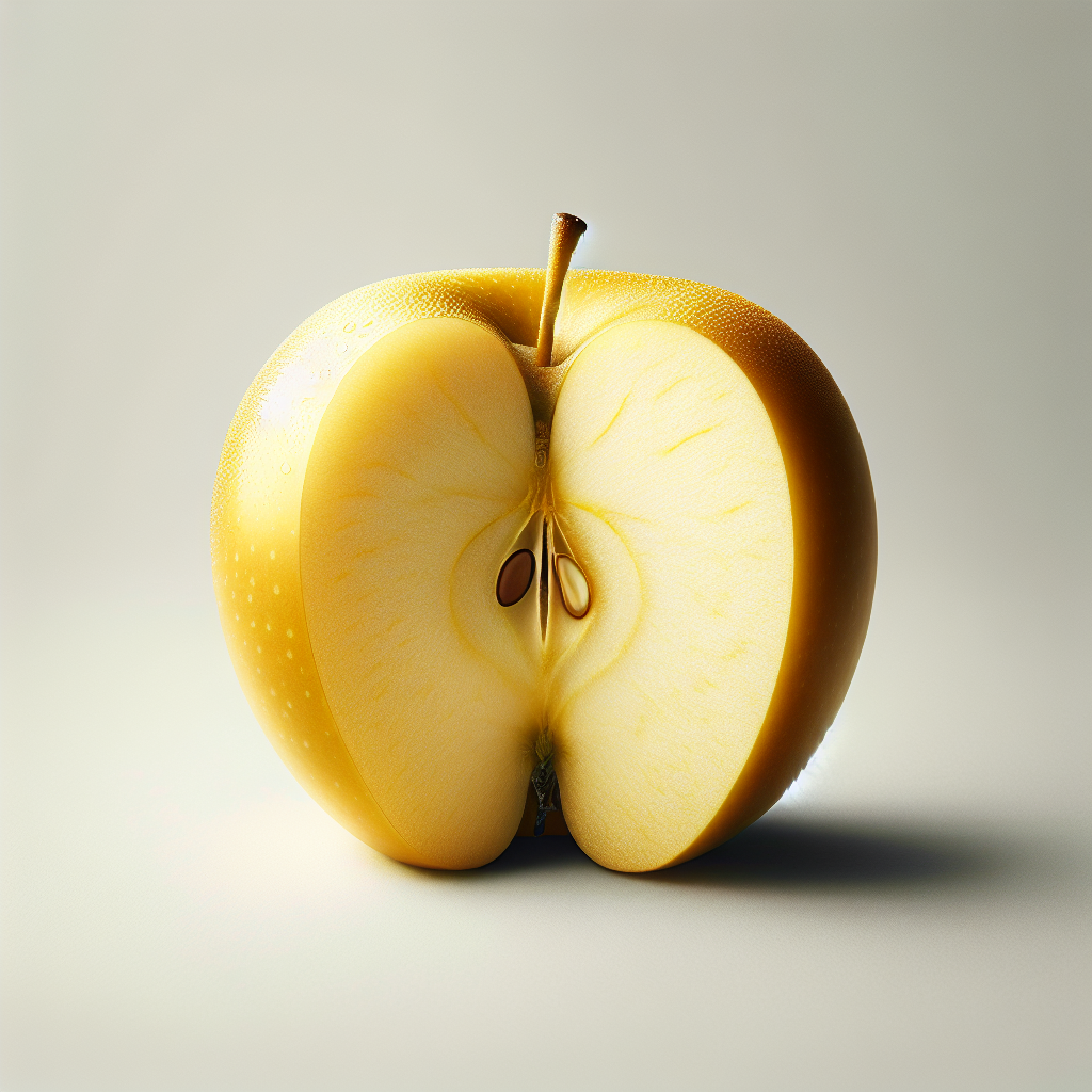 Pomme Golden, pulpe et peau, crue-fruits, légumes, légumineuses et oléagineux, valeurs nutritionnelles