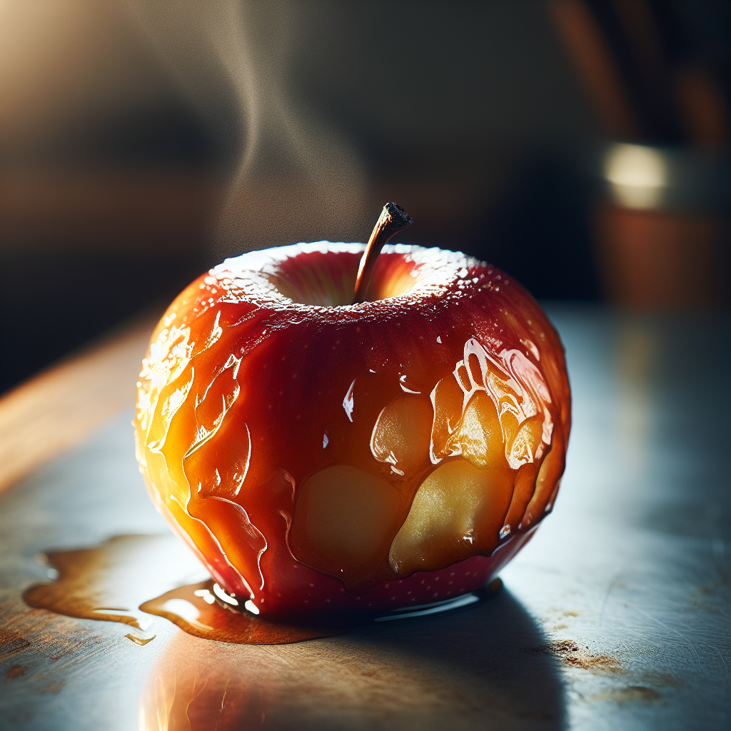 Pomme, pulpe, rôtie/cuite au four-fruits, légumes, légumineuses et oléagineux, valeurs nutritionnelles