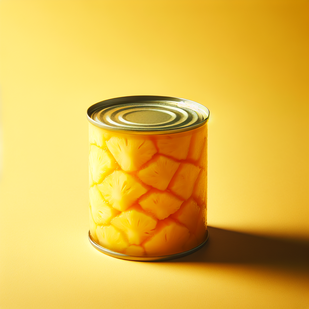 Ananas au sirop léger, appertisé, égoutté-fruits, légumes, légumineuses et oléagineux, valeurs nutritionnelles