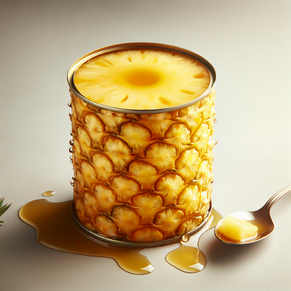 Ananas au sirop léger, appertisé, non égoutté-fruits, légumes, légumineuses et oléagineux, valeurs nutritionnelles