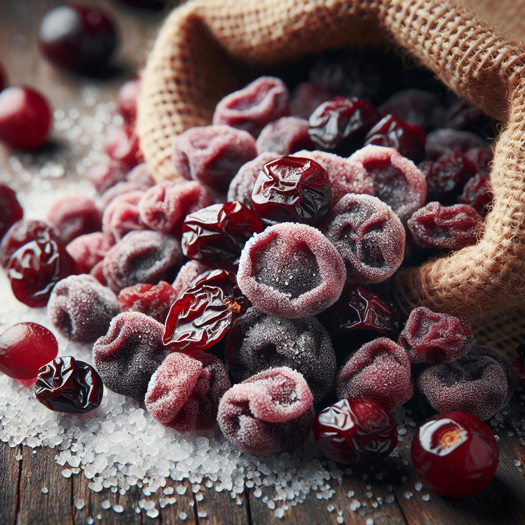 Canneberge ou cranberry, séchée, sucrée-fruits, légumes, légumineuses et oléagineux, valeurs nutritionnelles