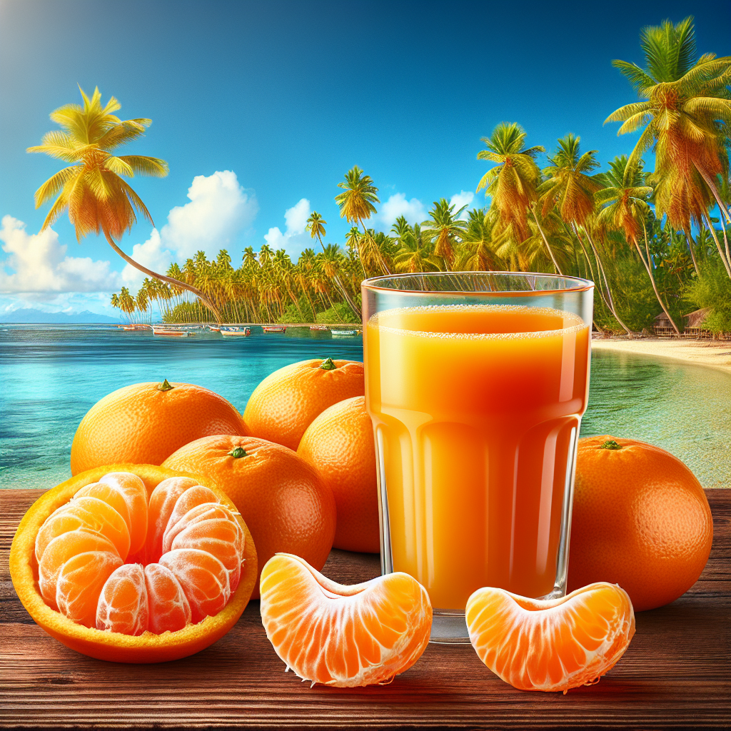 Jus de mandarine commune, pur jus filtré, prélevée à la Martinique-fruits, légumes, légumineuses et oléagineux, valeurs nutritionnelles