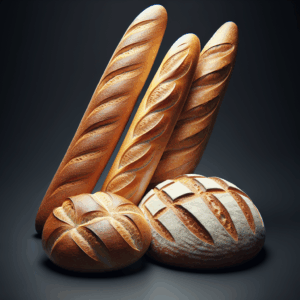 Pain, baguette ou boule, de campagne-produits céréaliers, valeurs nutritionnelles