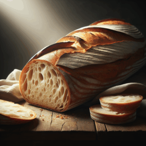 Pain, baguette, courante-produits céréaliers, valeurs nutritionnelles