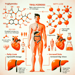 Schéma simplifié expliquant les triglycérides et leurs effets sur la santé
